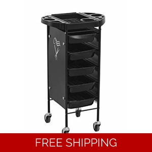 Heavy Duty Steel Frame Beauty Salon Rolling Trolley Cart with 5 Drawers